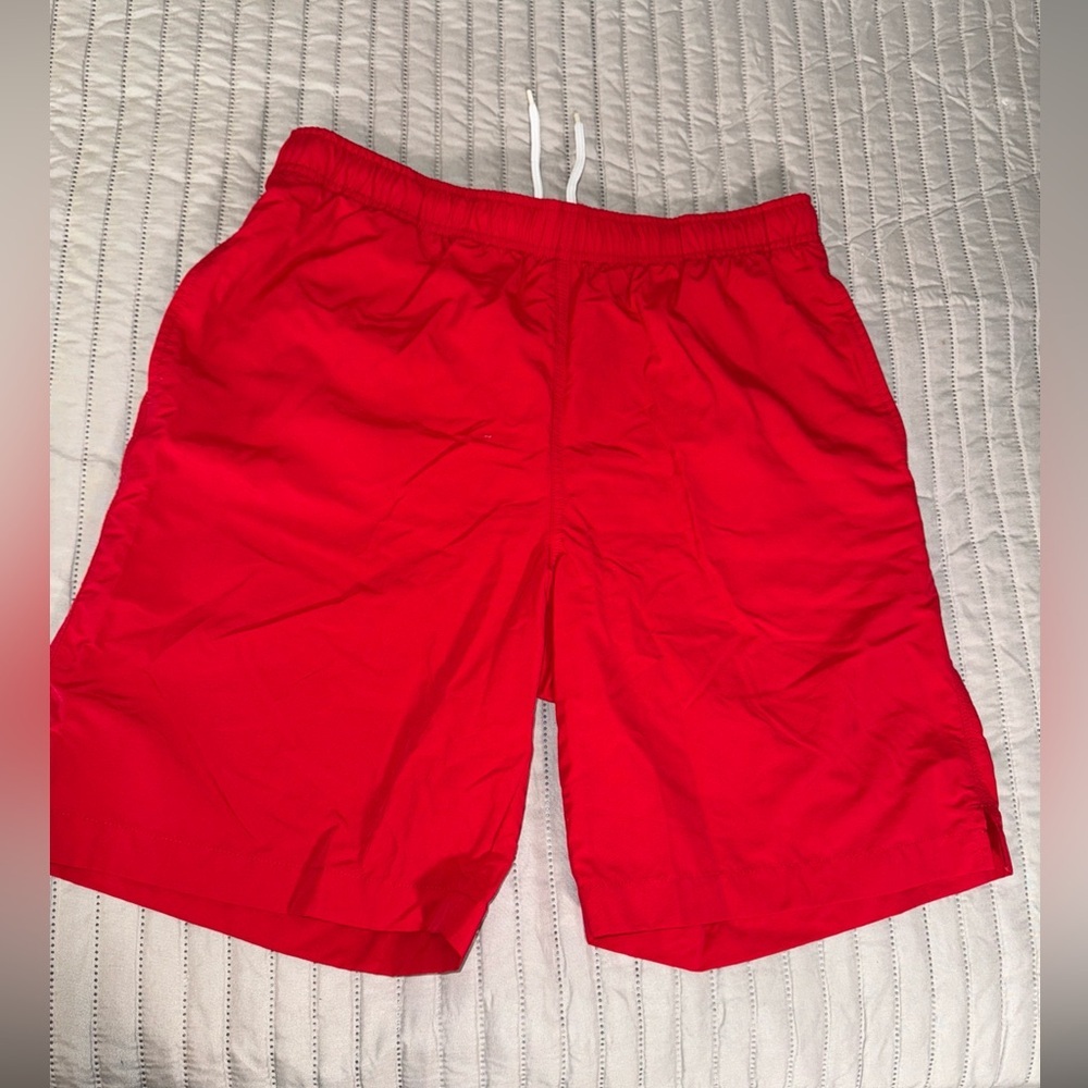 Lands end  men’s cherry red swim/board shorts men’s size medium